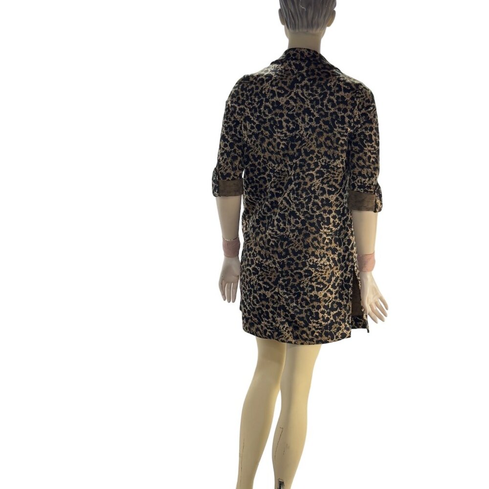 ADYSON PARKER Women's Open Front Cardigan Cheetah Print cuff sleeves Size S - Picture 4 of 14